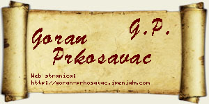 Goran Prkosavac vizit kartica